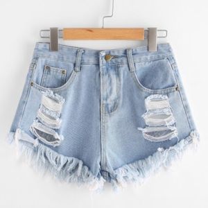 Distressed Jean Shorts